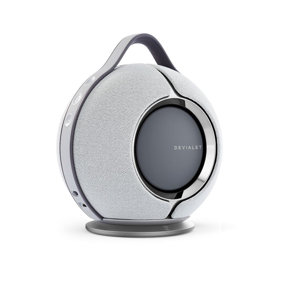 Enceinte-connectee-Hi-Fi-Devialet-Mania-Light-Grey-avec-station-de-charge.jpg Altavoz conectado Hi-Fi Devialet Mania gris claro con estación de carga - Imagen 1