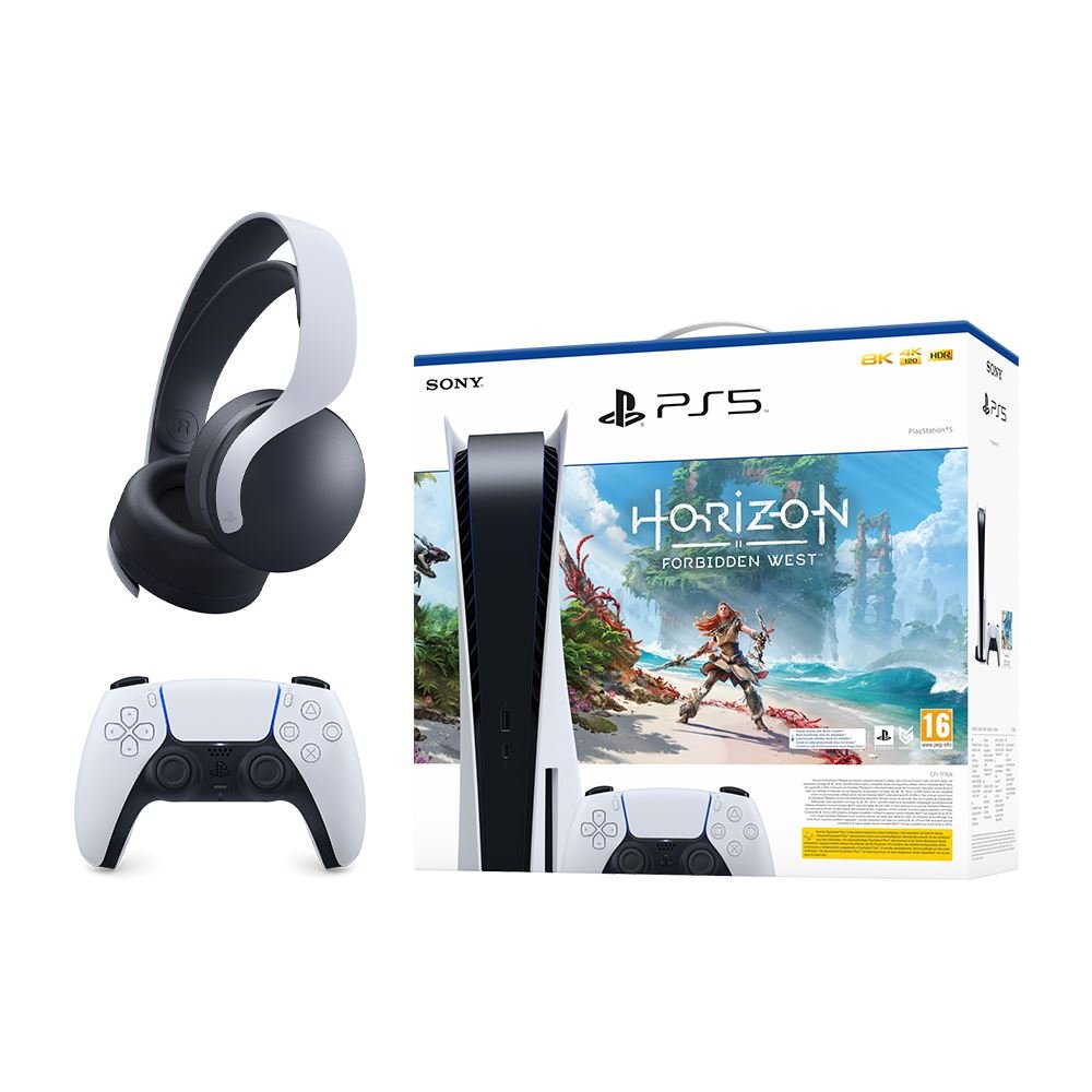 Pack-PS5-Horizon-DualSense-Blanc-Casque-Pulse-3D-Blanc.jpg Pack PS5 Horizon + DualSense Blanco + Auriculares Pulse 3D Blancos - Imagen 1